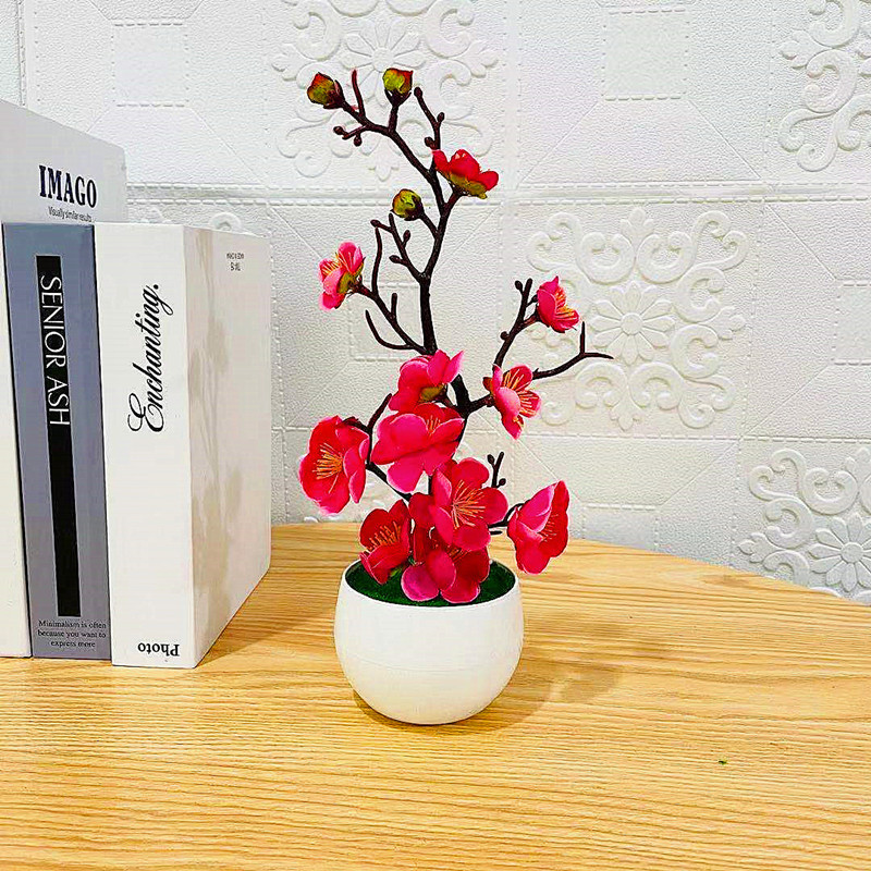 Simulation Plum Flower Pot Pla - Home Office Layout 评论和价格
