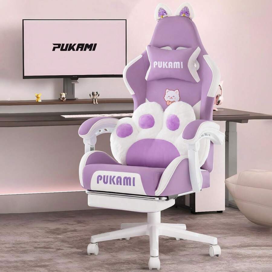 Pink Gaming Chair With Linked  - Ergonomic Office Chair 评论和价格