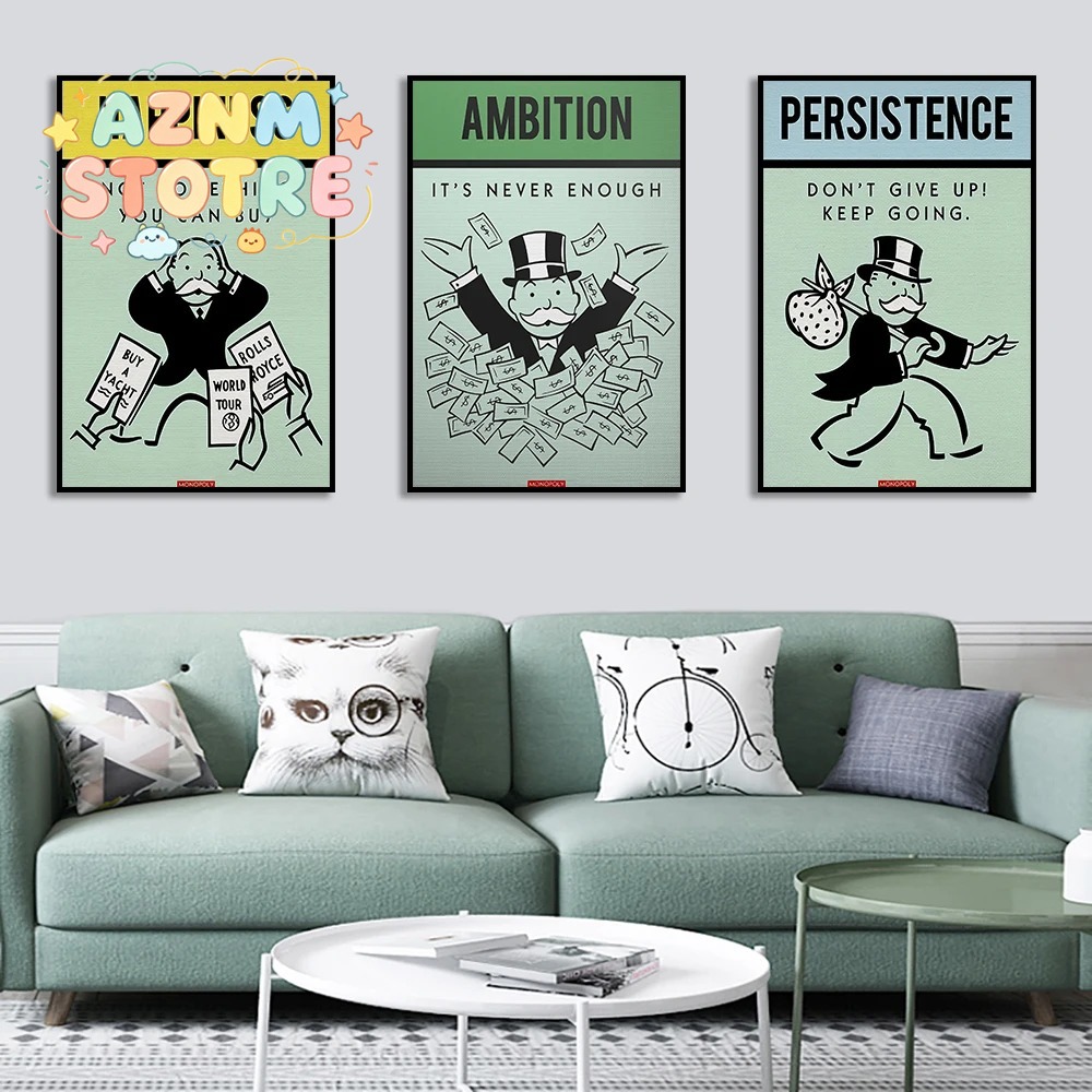 Monopoly Time Is Money Canvas  - Home Office Room Inspiration 评论和价格