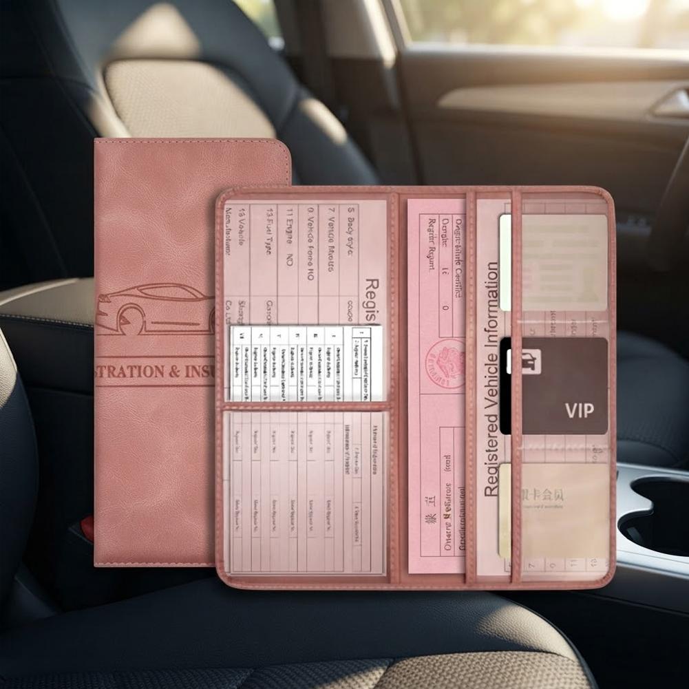 PU Leather Car Registration In - Document Holder Stand 评论和价格