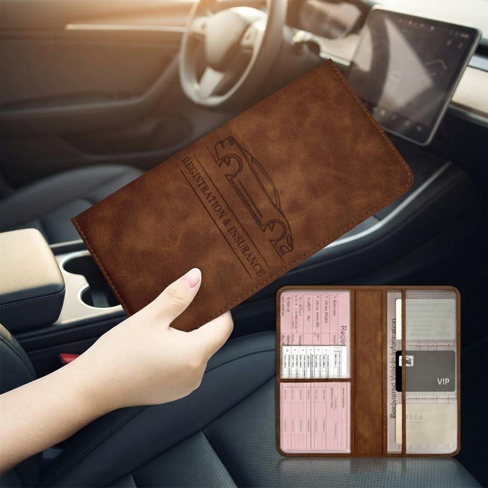 PU Leather Car Registration In - Document Holder Stand 评论和价格