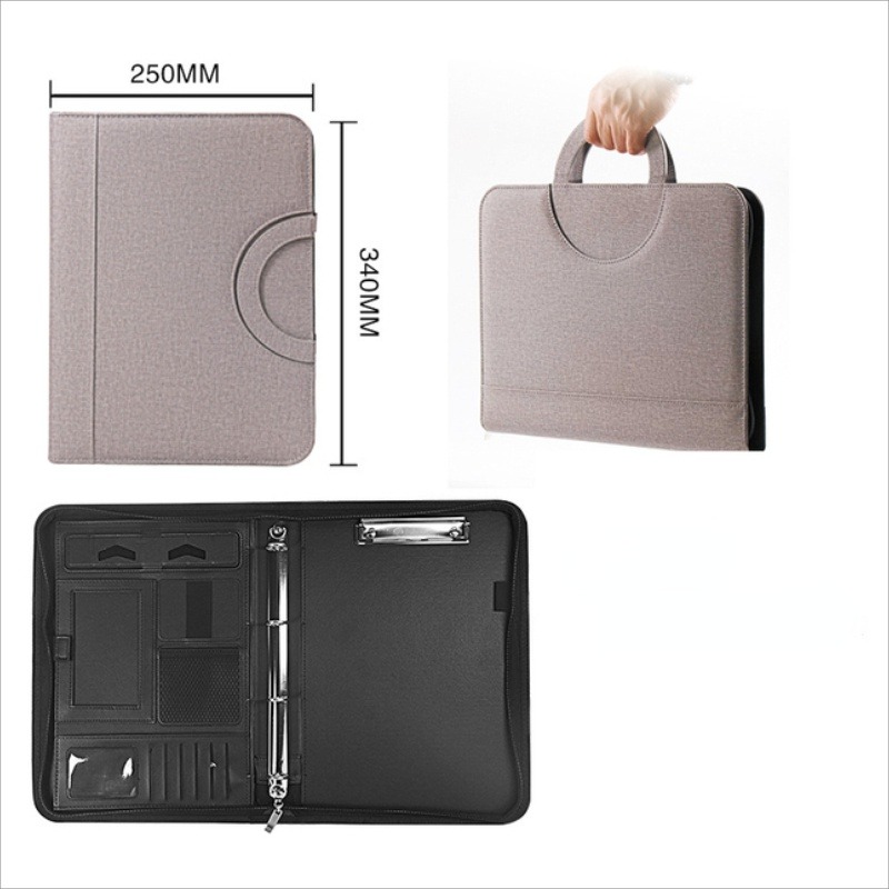 1Pc A4 PU Leather Zipper File  - Document Scanner Portable 评论和价格